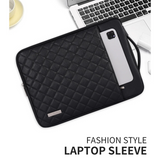 Black Quilted Laptop Bag 11–15" – PU Shock-Resistant Sleeve for Dell & More