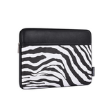 Zebra Print PU Leather Laptop Sleeve – Waterproof Case for 11–15” Laptop