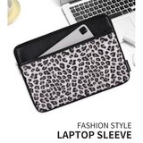 Leopard Print Laptop Sleeve – Shockproof PU Case for MacBook, Dell, Lenovo & More