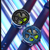 Sanda Men’s Leather Quartz Watch – Hollow Rotatable Dial, Waterproof Casual Timepiece