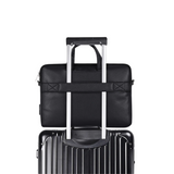 Diamond-Quilted Black PU Laptop Bag – Shock‑Resistant 13‑15″ Briefcase