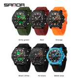 Sanda Dual Display Student Watch – Sports Watch with Alarm, Stopwatch & Luminous Pointer