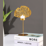 Nordic Gold Iron Candlestick – Nature-Inspired Spray Paint Candle Holder