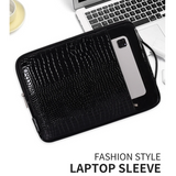 Crocodile PU Leather Laptop Sleeve – Waterproof & Shock-Resistant Case, 11–15”
