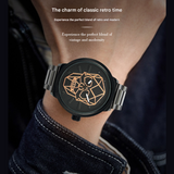 BELBI Men's Skull Quartz Watch – Large Dial, Luminous Hands, 30M Waterproof