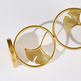 Nordic Gold Iron Candlestick with Ginkgo Leaf Pattern – Elegant Candle Holder