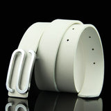 Men’s Business Style Leather Belt with S-Shaped Buckle – 3.3cm Wide