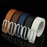 Men’s Business Style Leather Belt with S-Shaped Buckle – 3.3cm Wide