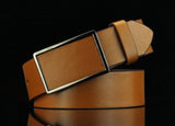 Men's Retro Leather Belt with Alloy Smooth Buckle – Antique Style