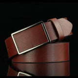 Men's Retro Leather Belt with Alloy Smooth Buckle – Antique Style