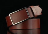 Men's Retro Leather Belt with Alloy Smooth Buckle – Antique Style
