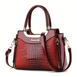 Crocodile Pattern Tote Bag with Multi-pocket