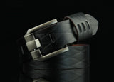 Men's Retro Pin Buckle Belt - Embossed Imitation Leather Casual Belt
