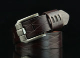 Men's Retro Pin Buckle Belt - Embossed Imitation Leather Casual Belt