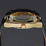 T-Winner Men’s Hollow Mechanical Watch – Business Leather Strap Automatic Timepiece