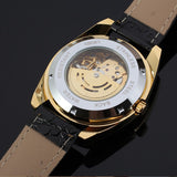 T-Winner Men’s Hollow Mechanical Watch – Business Leather Strap Automatic Timepiece