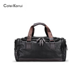 Catei Karrui Men’s PU Leather Travel Duffel Bag – Large Capacity Gym & Luggage Tote