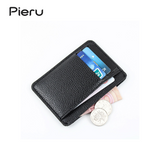 PIERU Slim PU Leather Card Holder – Unisex Ultra-Thin ID Wallet