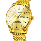 BANBONY Men's Quartz Watch – Dual Calendar, Luminous Dial, Hollow Back Design