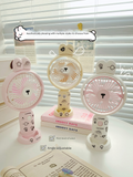 Portable USB Desk Fan – Mini Cartoon Handheld Cooling Fan with Rechargeable USB Charging, Quiet Desktop Air Fan for Students & Travel