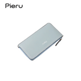 PIERU Ultra-Thin Women’s Long Wallet – Plaid PU Leather with Metal Zipper