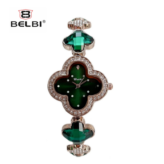 BELBI Four-Leaf Clover Diamond Watch for Women – Titanium Strap