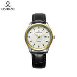 OSHRZO Men's Quartz Watch – Retro Leather Strap Timepiece with Calendar