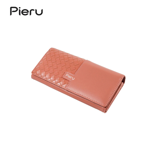 PIERU Women’s Long Clutch Wallet – Trifold Coin Purse