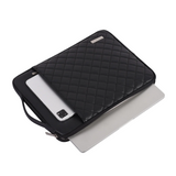 Black Quilted Laptop Bag 11–15" – PU Shock-Resistant Sleeve for Dell & More