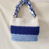 Handwoven Shoulder Handbag – Large Capacity, Contrast Color Woven Bag