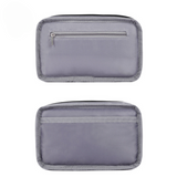 PU Leather Electronic Accessories Organizer – Quilted Travel Bag with Multi Compartments