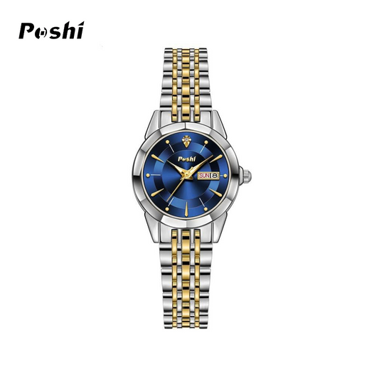 POSHI Women’s Sporty Luminous Quartz Watch – Dual Calendar