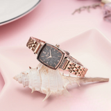 BELBI Women's Square Quartz Watch – Korean Style, Stainless Steel Strap