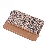 Leopard Print Laptop Sleeve – Waterproof PU Case for MacBook & More (11–15 Inch)