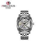 PRECIOUS DUKE Men’s Classic Quartz Watch – Engraved Dial, Stainless Steel Band