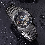 T-Winner Men’s Skeleton Automatic Mechanical Watch – Stainless Steel Fashion Timepiece