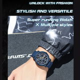 Sanda Men’s Quartz Watch – Rotating Dial, Stainless Steel Strap, Waterproof Timepiece