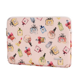 Pink PU Leather Laptop Sleeve – Perfume Printed Case, 11-15 Inch