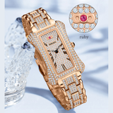 MOKAGO Ladies Diamond Quartz Watch – Luxury Rectangular Fashion Timepiece