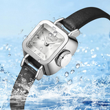 Sanda Women’s Square Quartz Watch – Leather Strap, Roman Dial, Waterproof Casual Watch