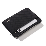 Quilted Laptop Sleeve Case – PU Diamond Pattern Shockproof Bag for 11–15" Laptops