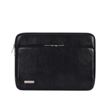 Shockproof Laptop Sleeve with Airbag Cushioning – PU Leather, 2 Zipper Compartments