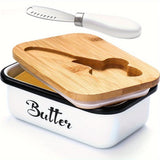 Elegant Stainless Steel Butter Dish with Sealed Lid & Multipurpose Knife
