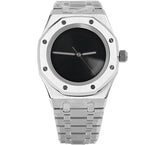 Men’s Sports Quartz Watch, Luminous Design (Silver-black)