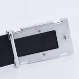 Men’s Casual Wide Belt with Smooth Alloy Cross Pattern Buckle