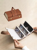 Foldable Sunglasses Storage Case – Multi-Grid Organizer for Eyeglasses & Sunglasses