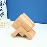 Solid Wood Drink Coasters – Square Heat-Resistant Table Mats for Coffee & Tea