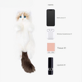 Plush Ragdoll Cat Backpack – Soft Toy Shoulder Bag for Girls' Gifts & Travel