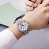 BELBI Women's Diamond Quartz Watch – Full Diamond Dial, Luminous Hands, Waterproof