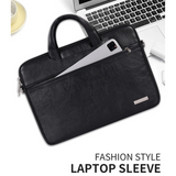 Classic PU Leather Laptop Sleeve – Waterproof Shockproof Briefcase for 13–15" Laptops